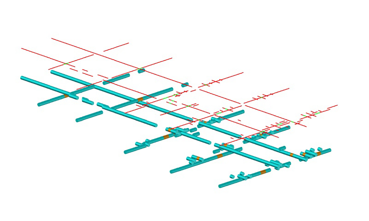 Multi-Path Linear Array Radar / Reinforcement bars centerline display on CAD software