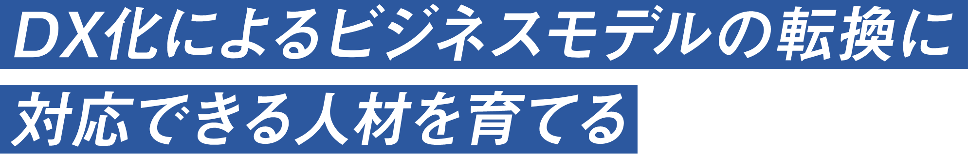 DX化によるビジネスモデルの転換に対応できる人材を育てる