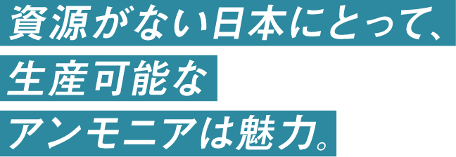 資源がない日本にとって、生産可能なアンモニアは魅力。